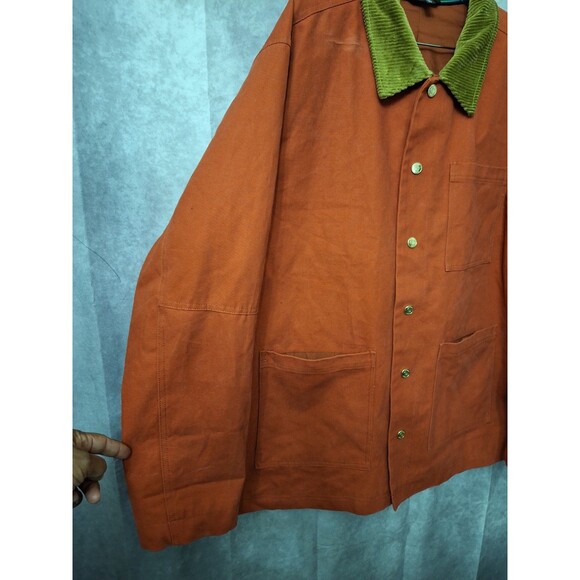 Houston White Utility Jacket Men's XL Corduroy Collar Barn Coat Chore Jacket - Picture 7 of 13